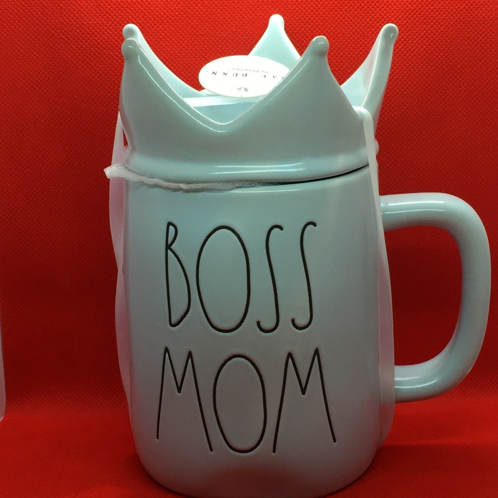 Rae dunn BOSS MOM with Crown Topper